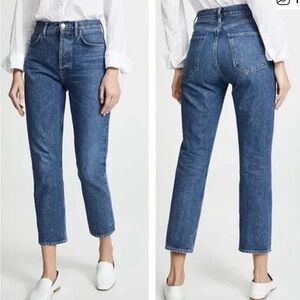 AGOLDE Riley NWOT $373 High Rise Straight Cropped Jeans Size 30